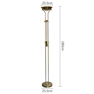 Ajustable Mother And Son Antique Brass 3000K LED office Floor Lamp